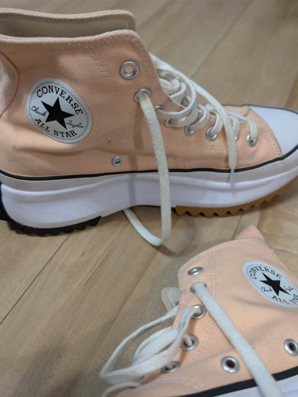 Converse Run Star Hike Hi Cheeky Coral Peach Platform Sneakers 11
